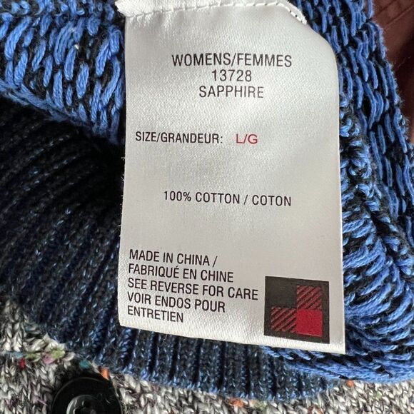 Woolrich Fair Isle Style Mock Neck 100% Cotton Sweater Size L - Picture 6 of 8